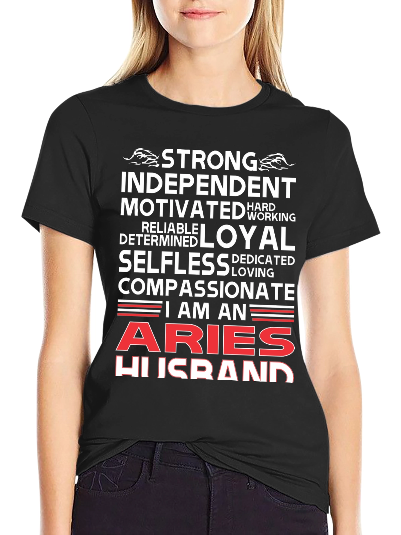 Aries Husband Graphic Tee - Strong Loyal Compassionate