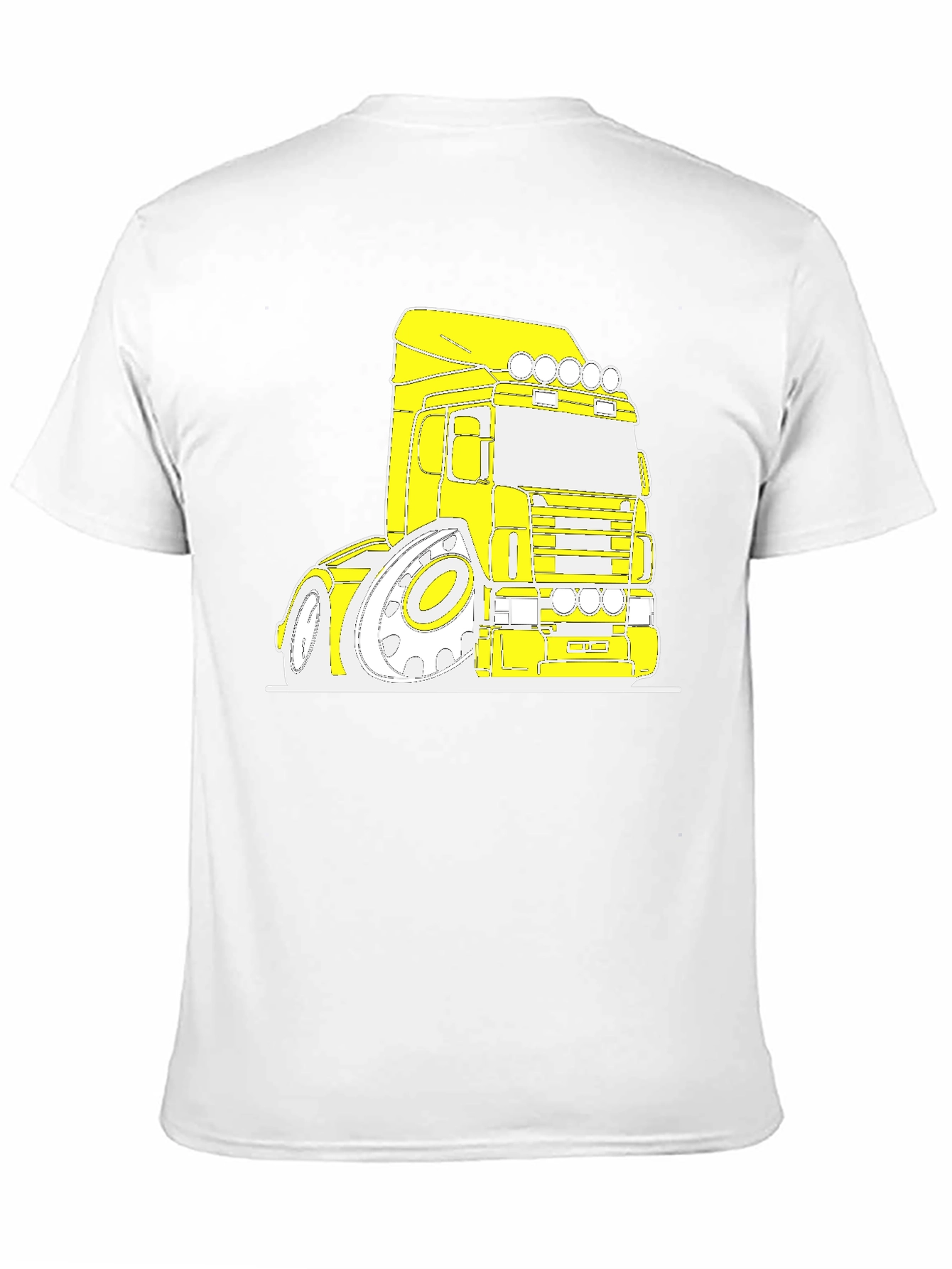 Cartoon Truck Graphic Tee - Black Cotton T-Shirt