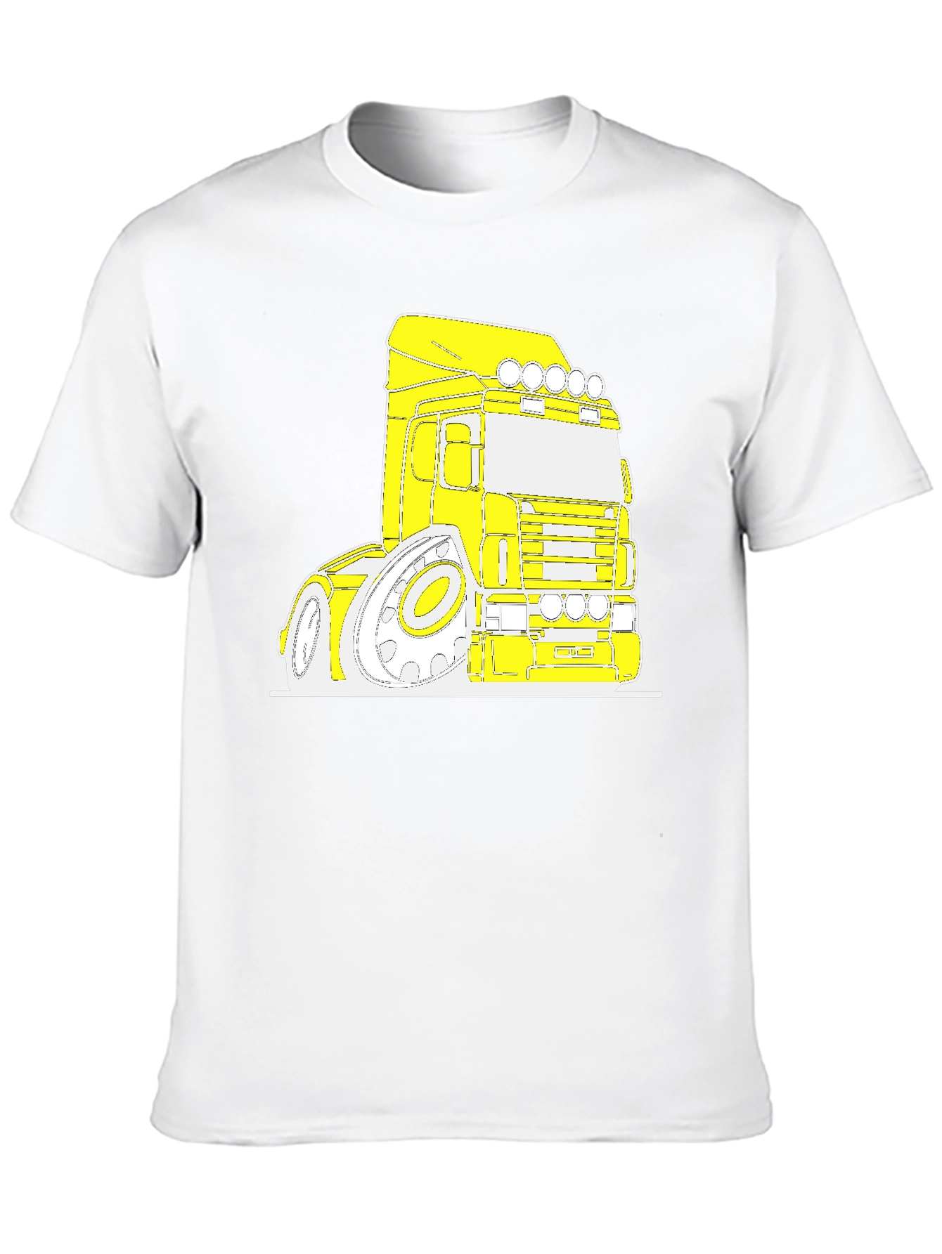 Cartoon Truck Graphic Tee - Black Cotton T-Shirt