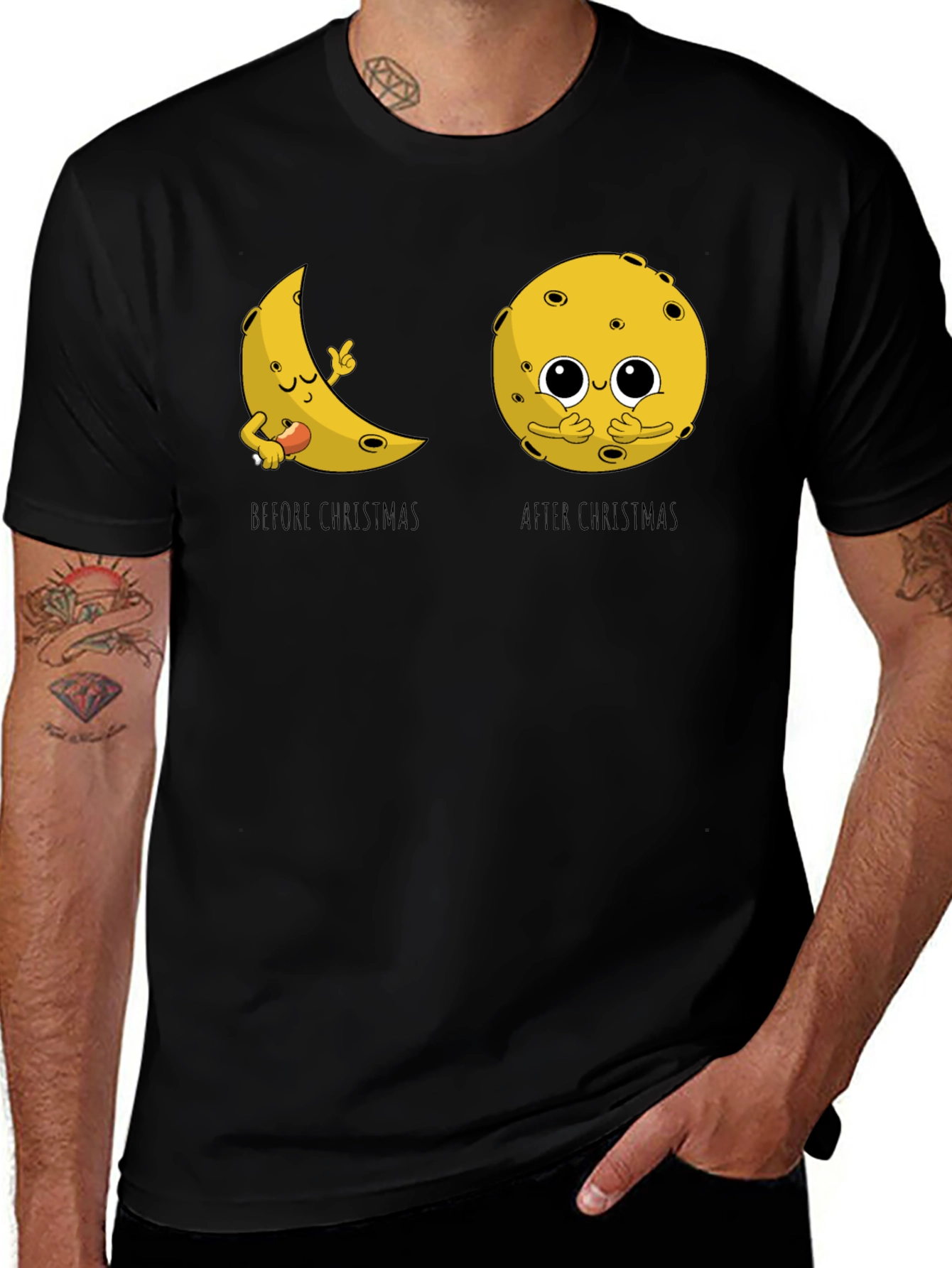 Funny Christmas Moon Graphic Tee