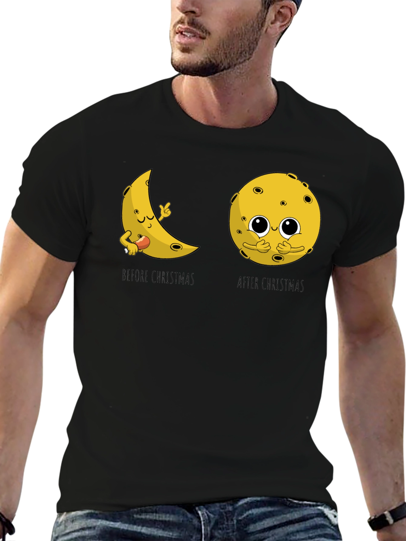 Funny Christmas Moon Graphic Tee