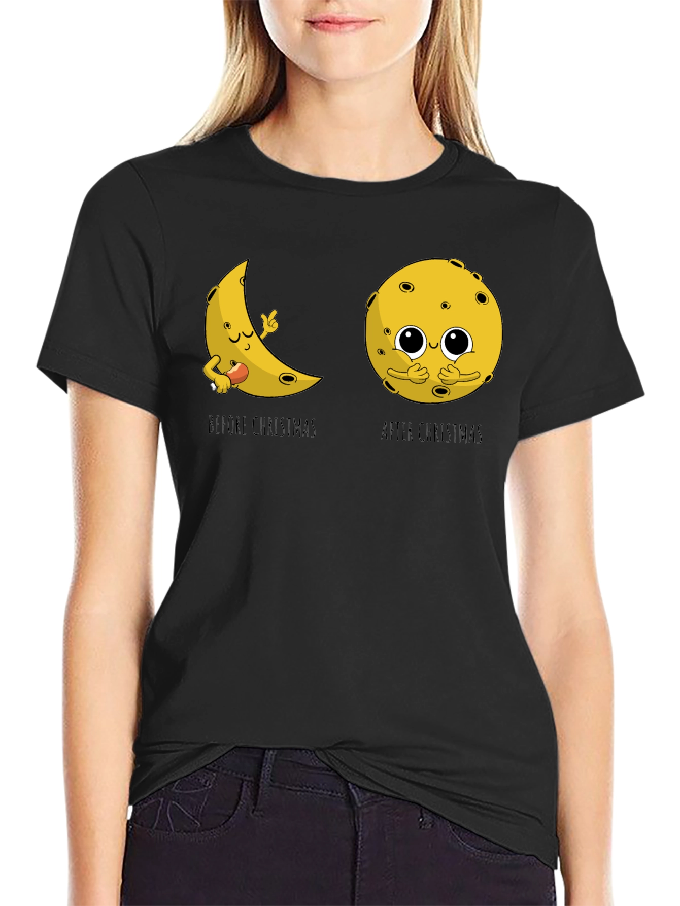 Funny Christmas Moon Graphic Tee