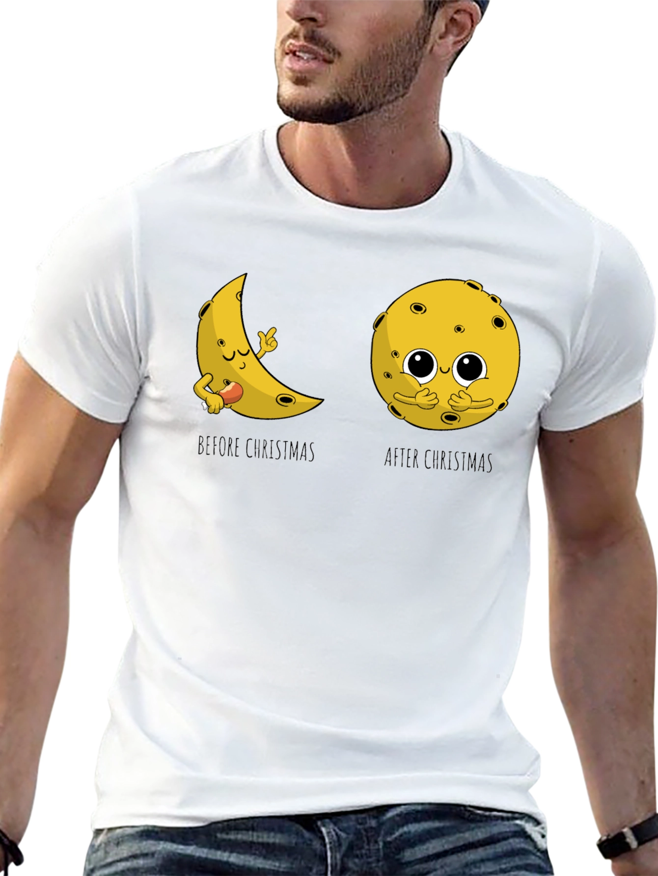 Funny Christmas Moon Graphic Tee