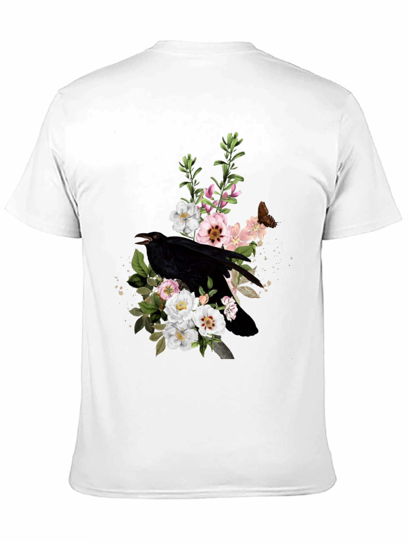 Raven & Floral Graphic T-Shirt