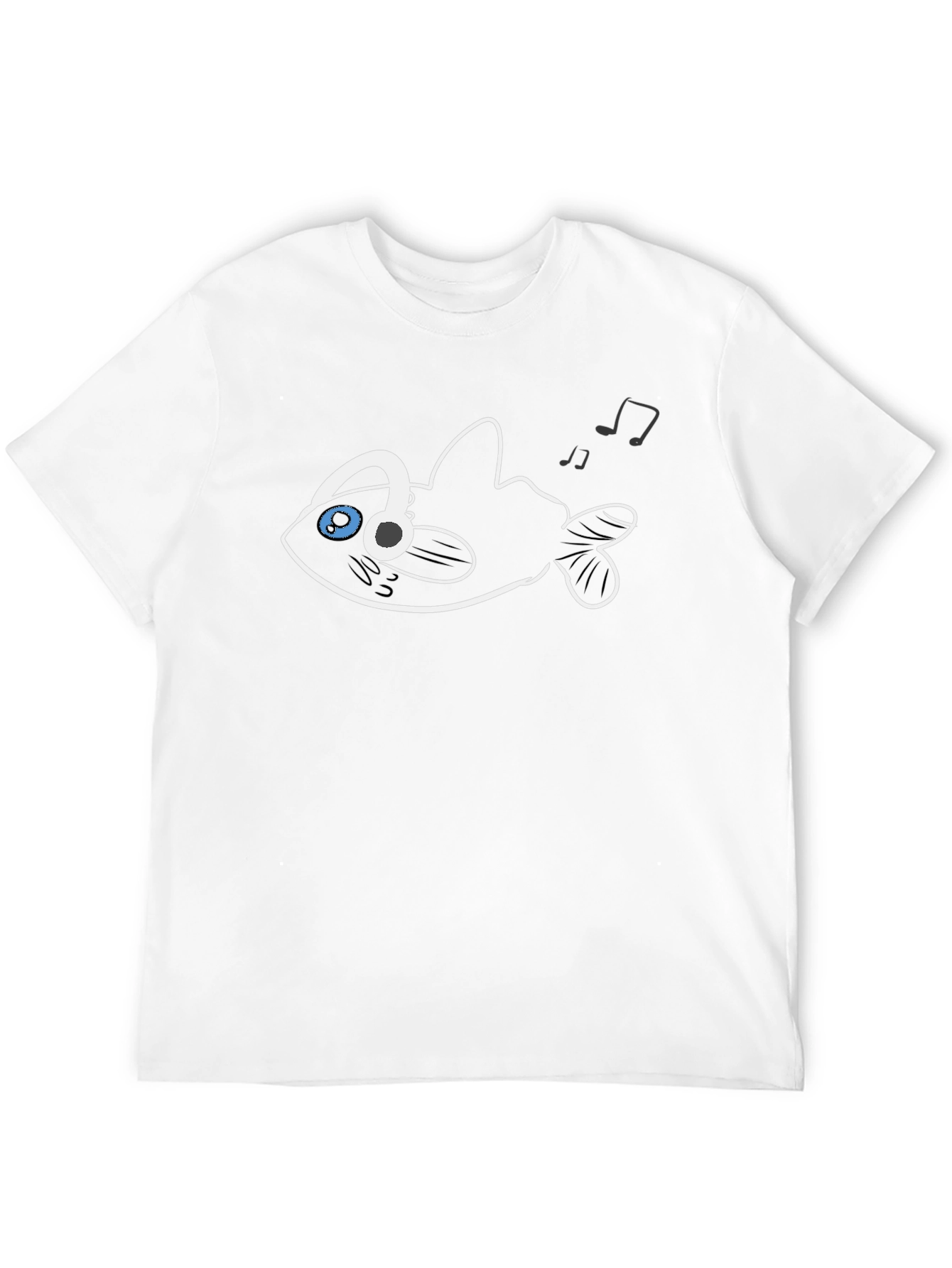 DJ Fish Graphic Tee - Black Cotton T-Shirt