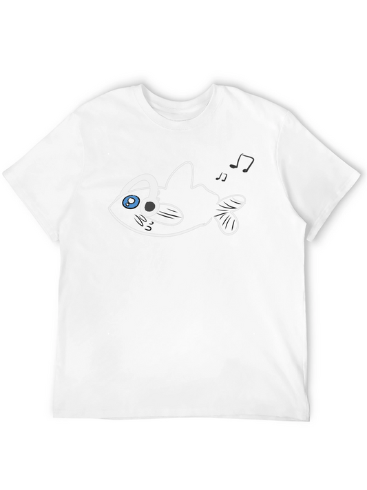 DJ Fish Graphic Tee - Black Cotton T-Shirt