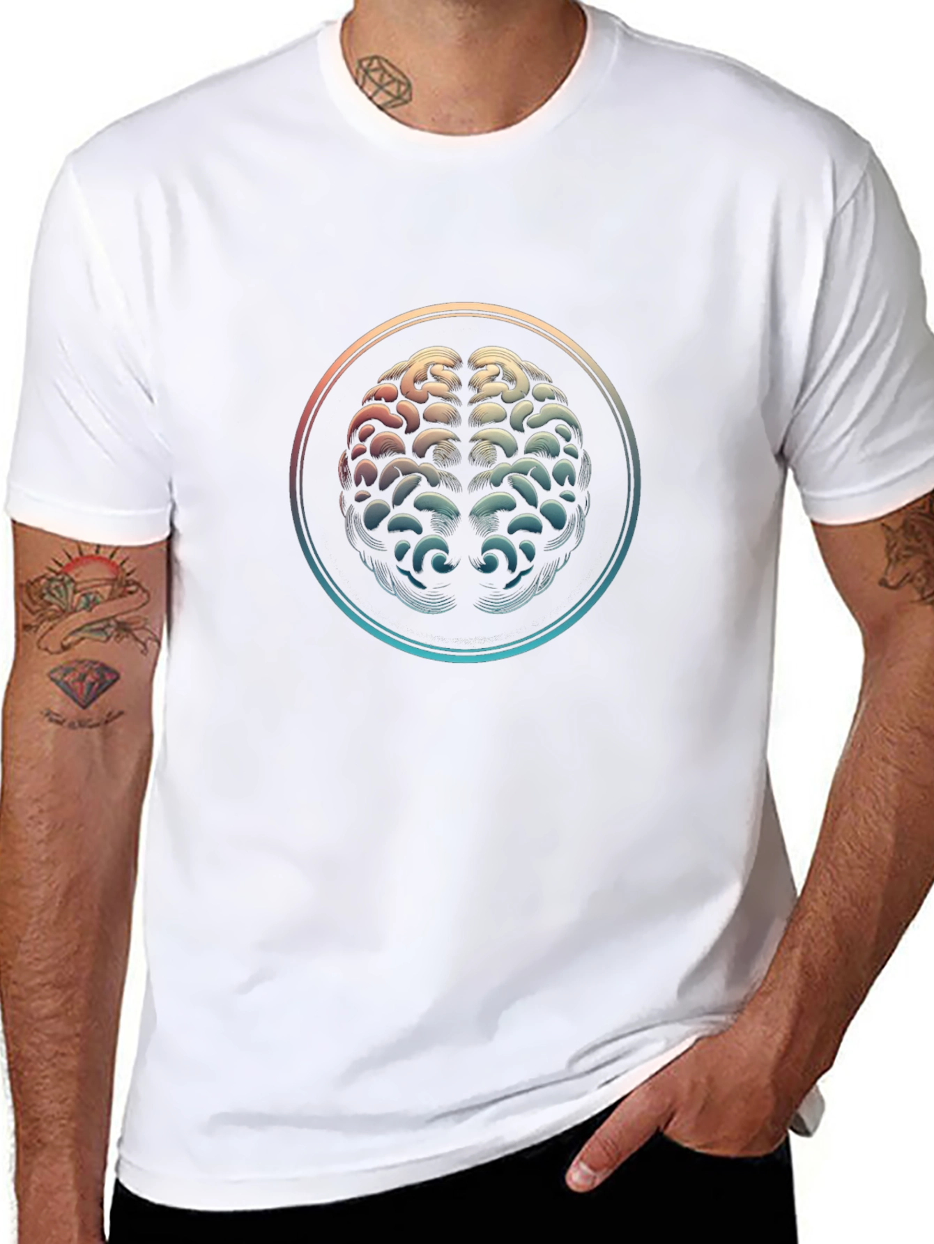 Brain Graphic Tee - Black Cotton Mind T-Shirt