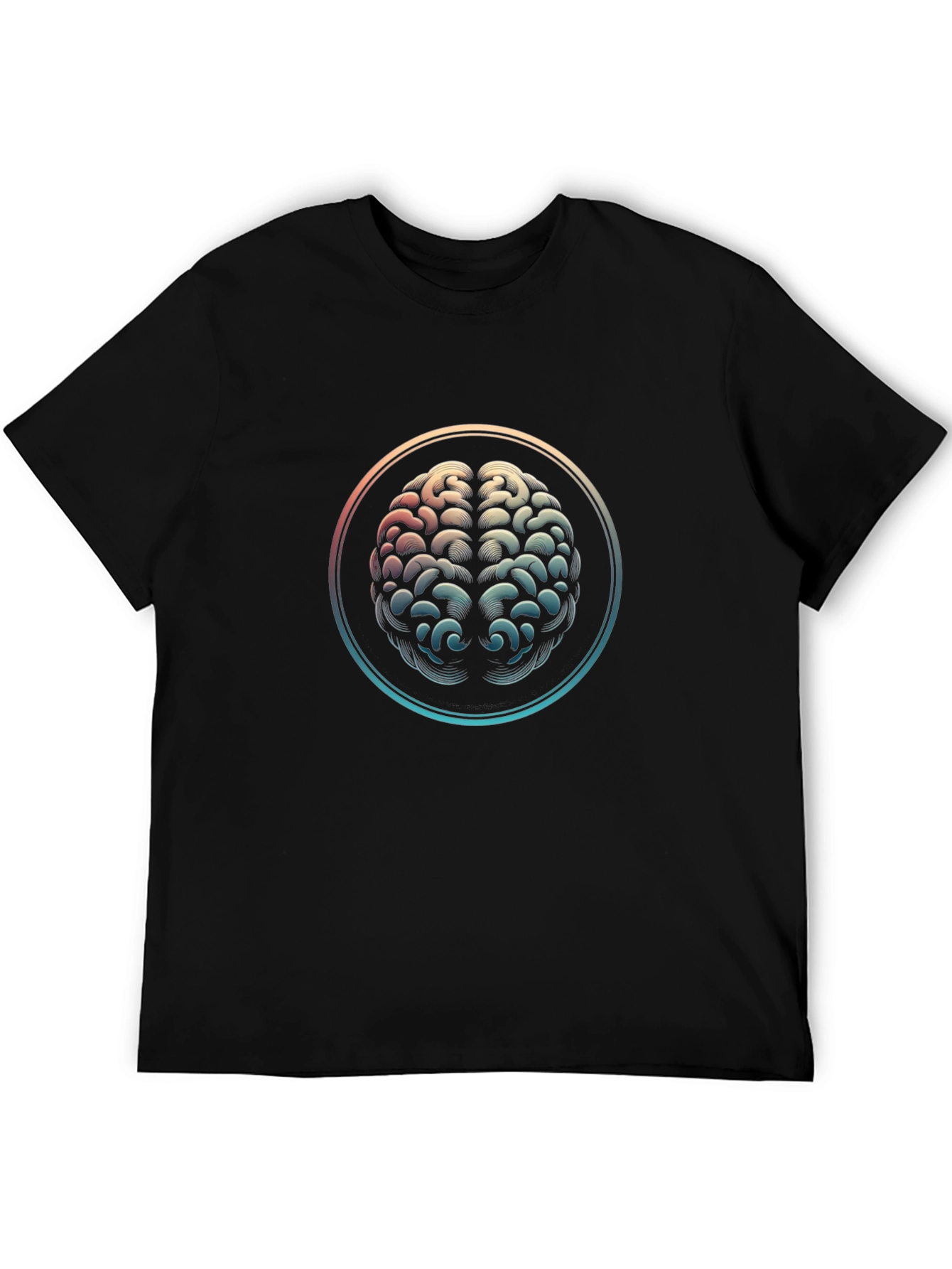 Brain Graphic Tee - Black Cotton Mind T-Shirt