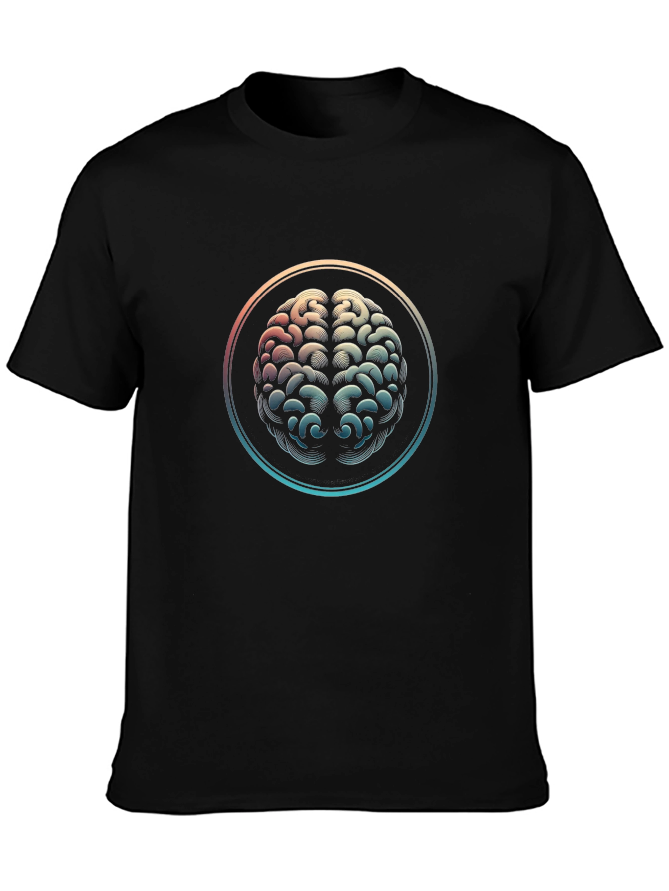 Brain Graphic Tee - Black Cotton Mind T-Shirt