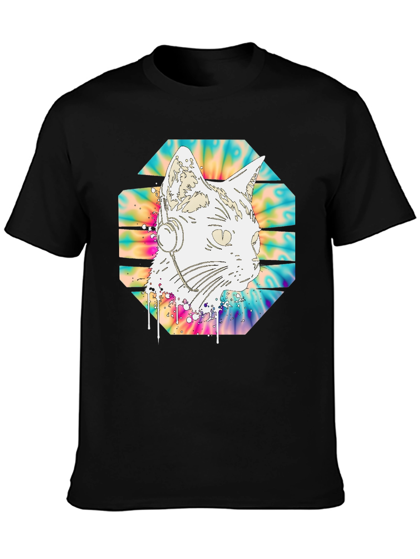 DJ Cat Tie-Dye T-Shirt