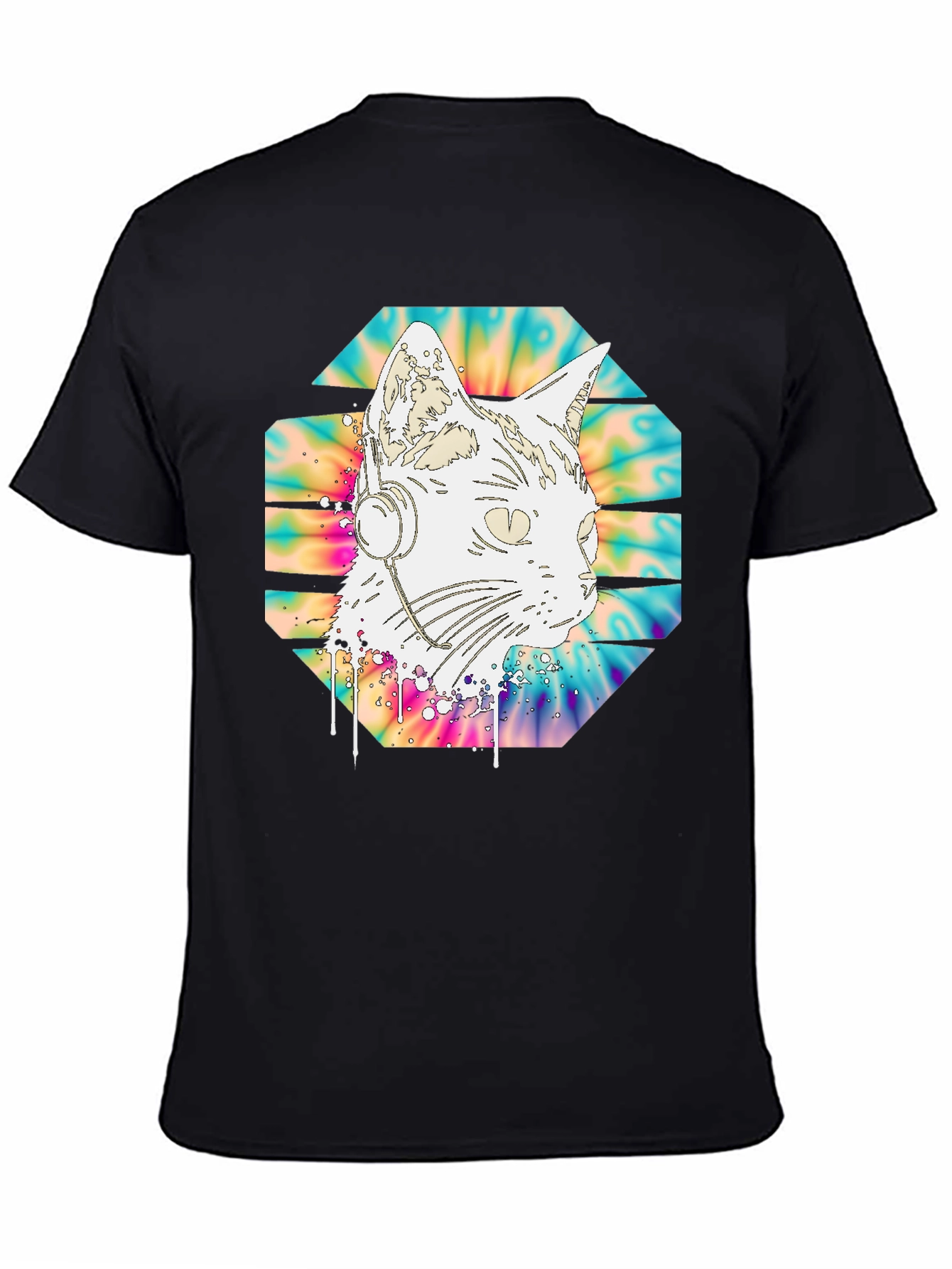 DJ Cat Tie-Dye T-Shirt