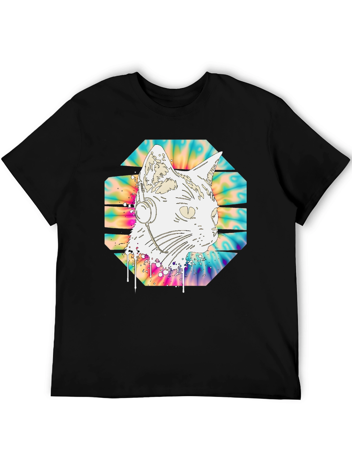 DJ Cat Tie-Dye T-Shirt