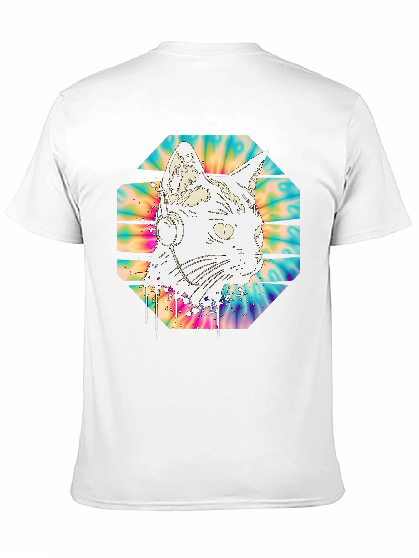 DJ Cat Tie-Dye T-Shirt