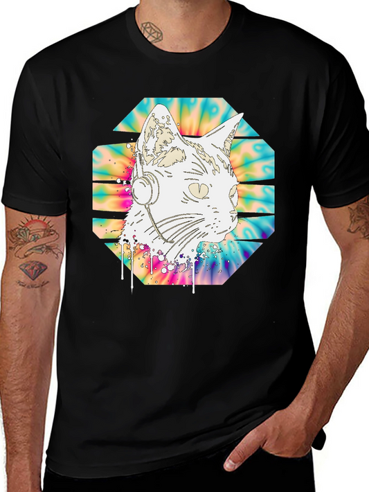 DJ Cat Tie-Dye T-Shirt