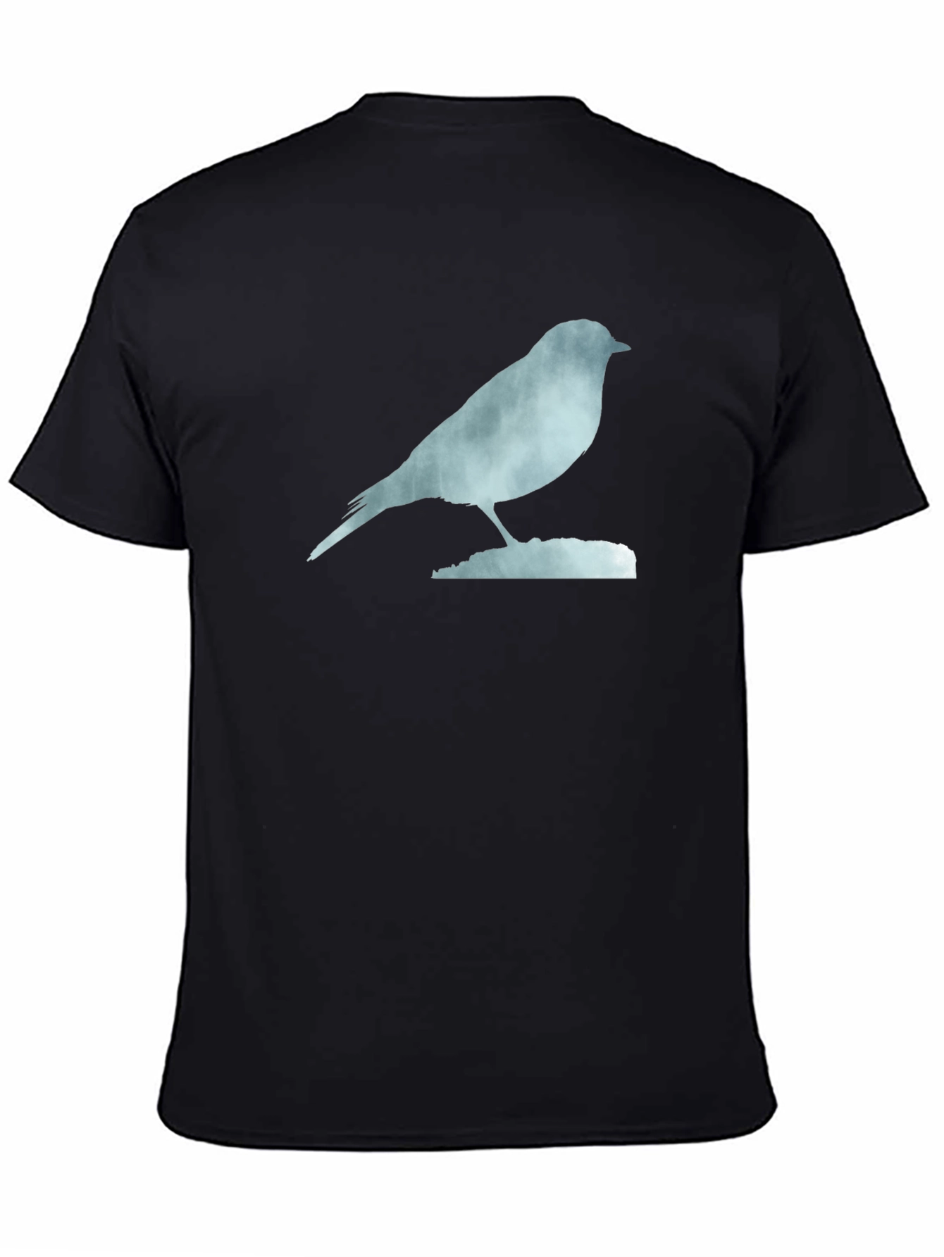 Bird Silhouette Graphic Tee - Soft Black Cotton