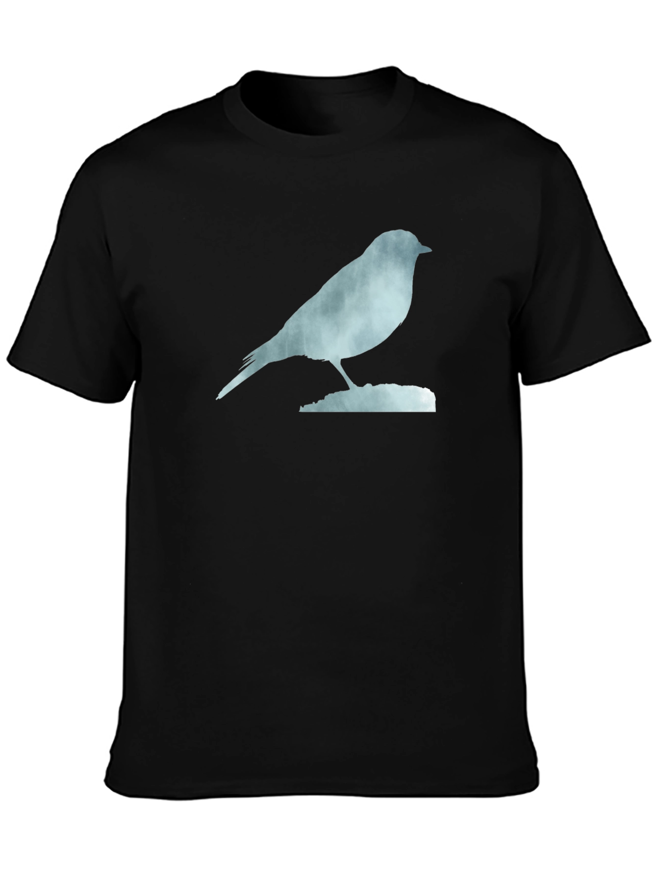 Bird Silhouette Graphic Tee - Soft Black Cotton