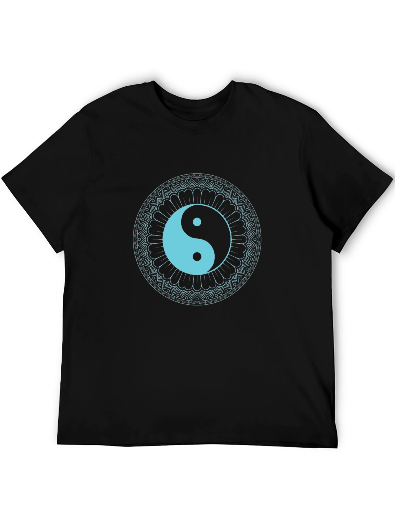 Yin Yang Mandala Graphic Tee - Black