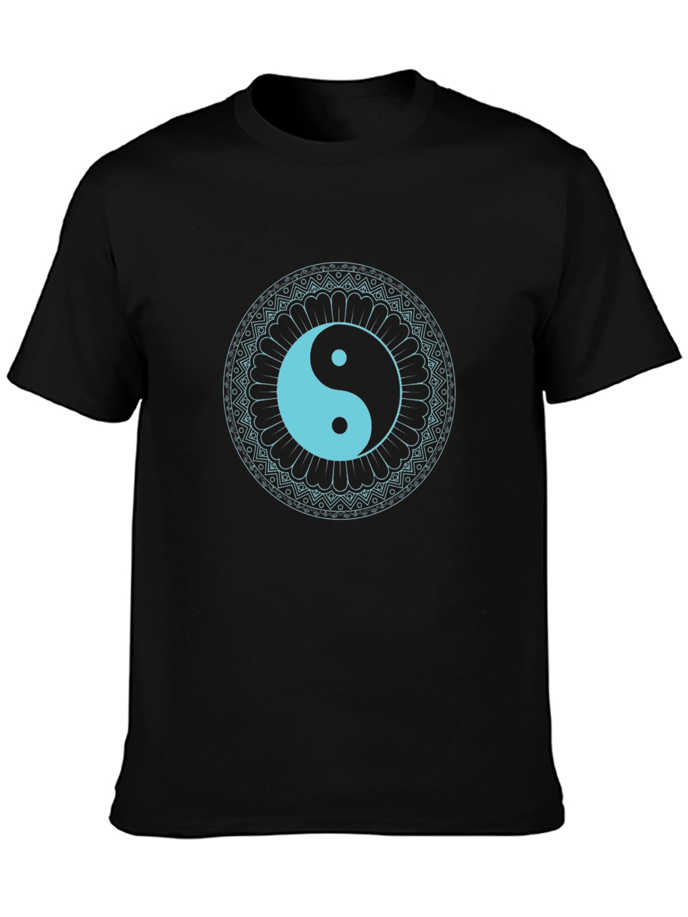 Yin Yang Mandala Graphic Tee - Black