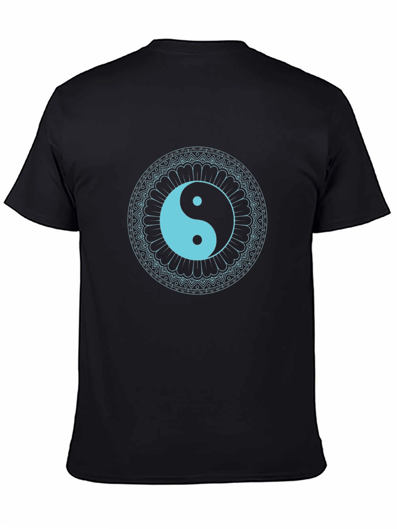 Yin Yang Mandala Graphic Tee - Black