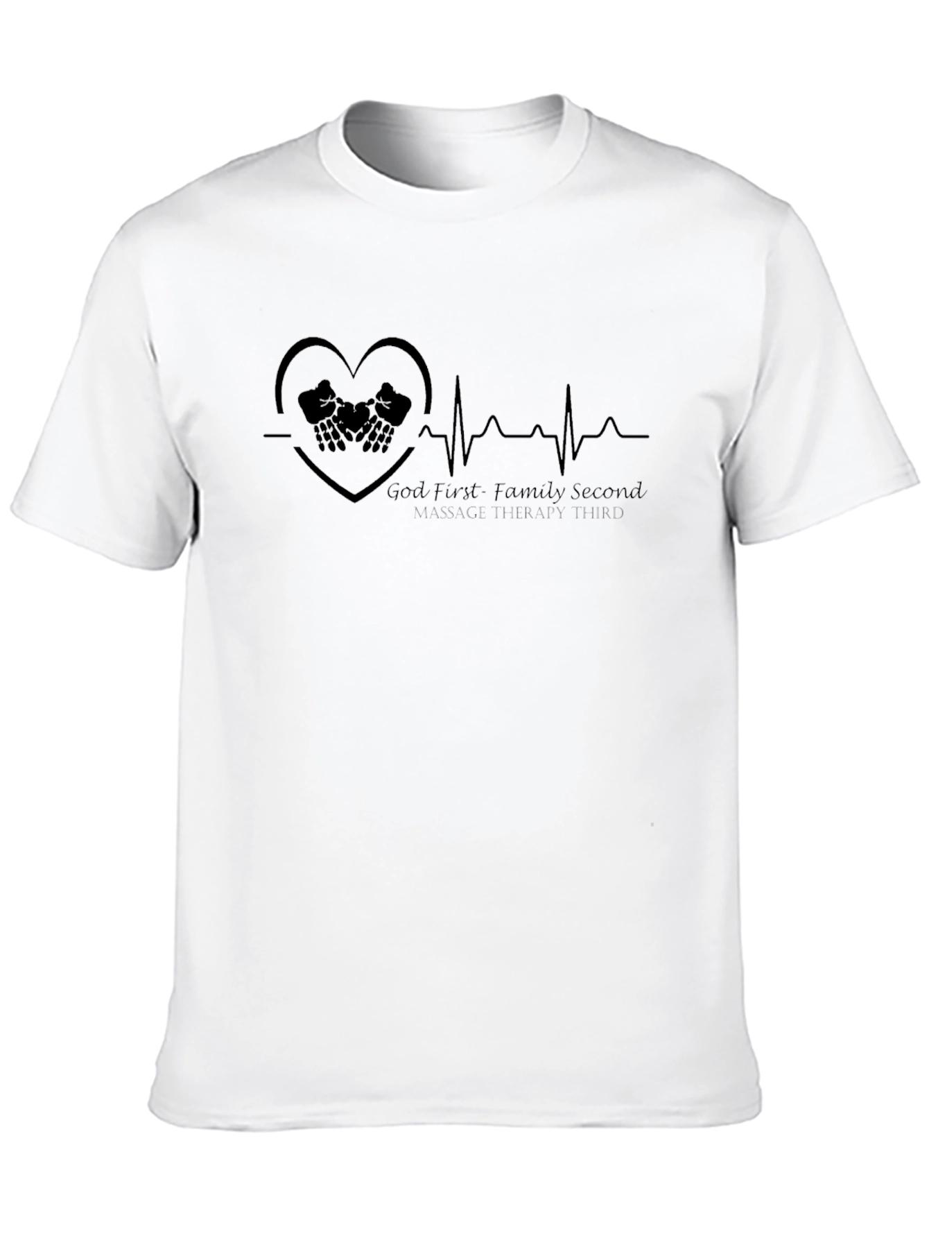 God First Family Second Black Graphic T-Shirt