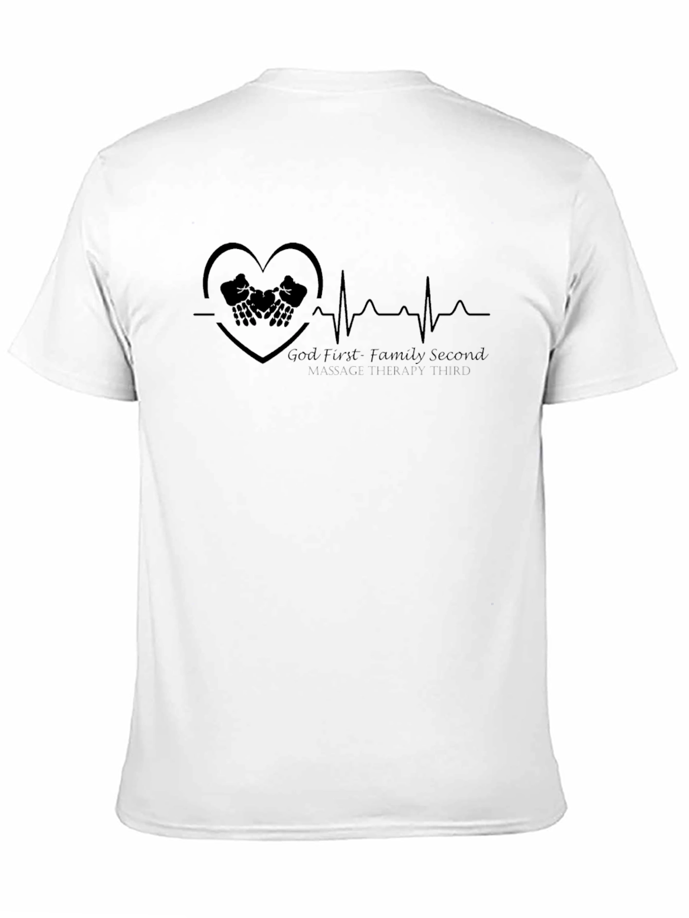 God First Family Second Black Graphic T-Shirt
