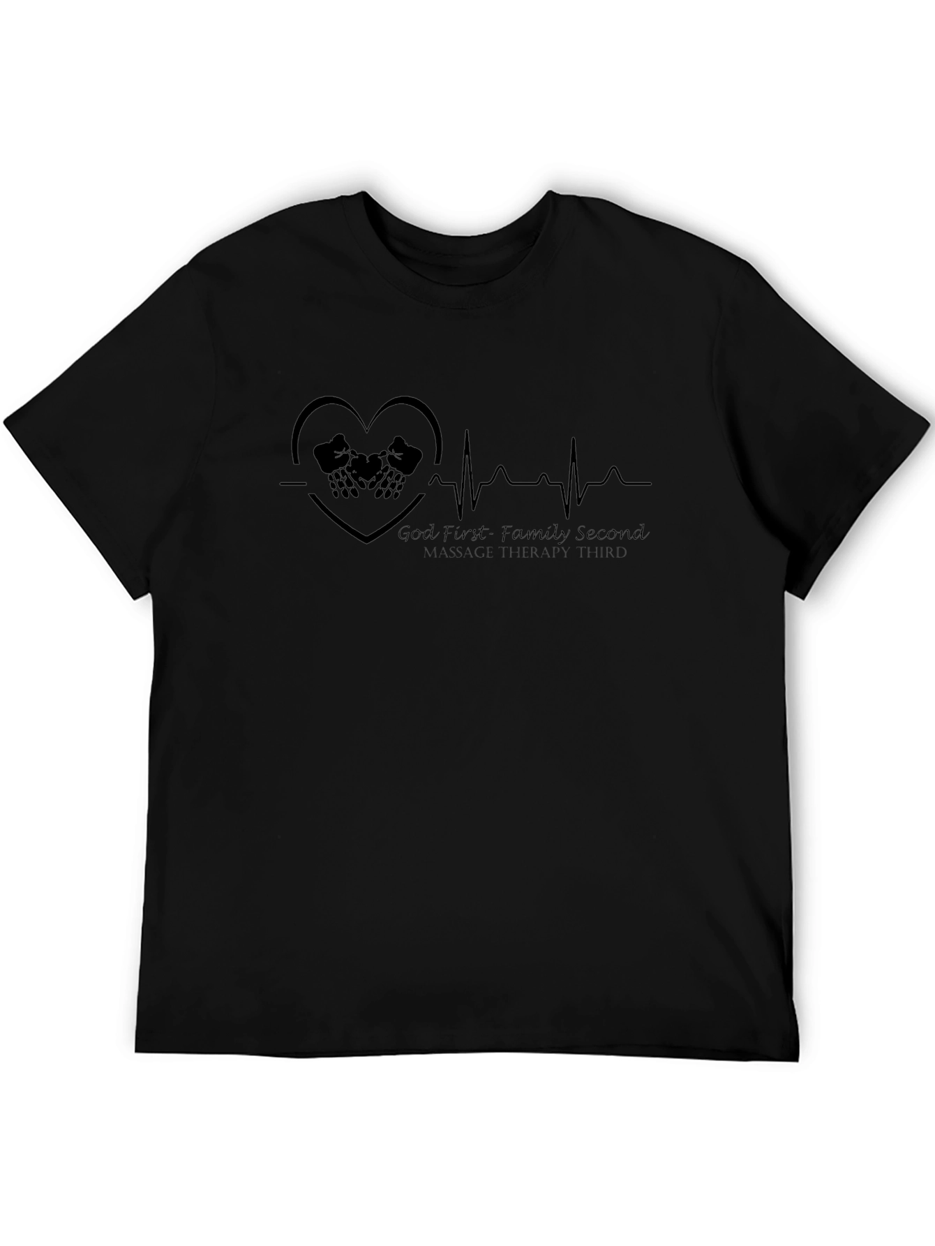 God First Family Second Black Graphic T-Shirt