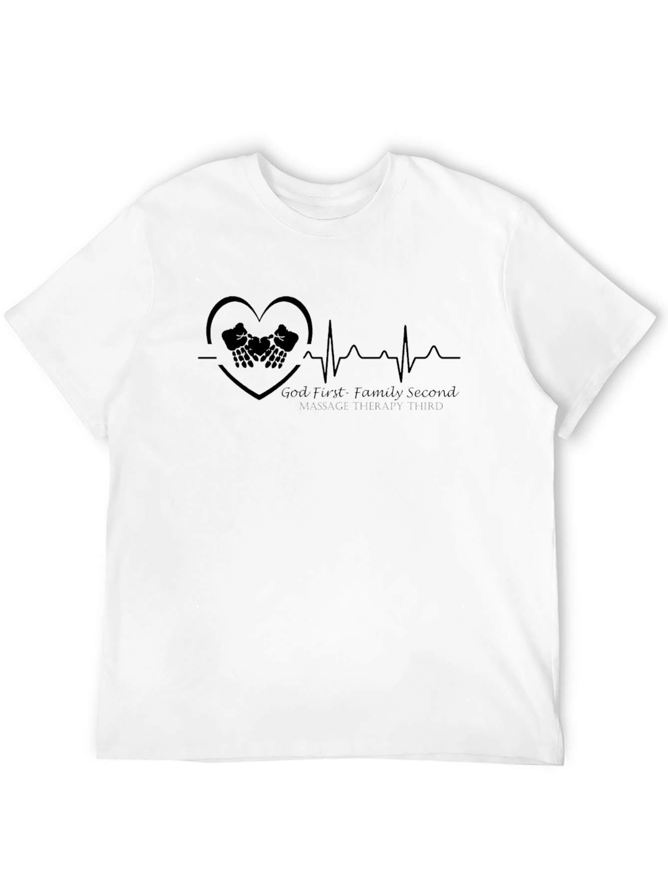 God First Family Second Black Graphic T-Shirt