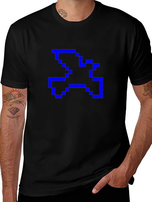 Pixel Art Dove Graphic Tee - Black T-Shirt