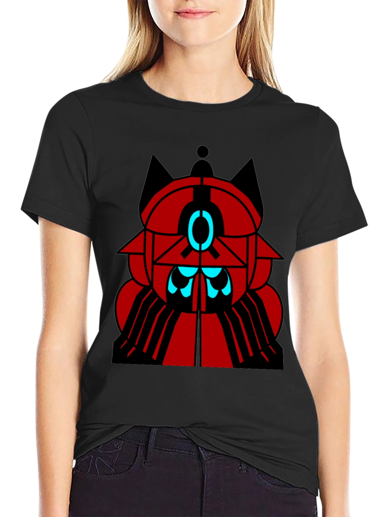 Geometric Design Black T-Shirt
