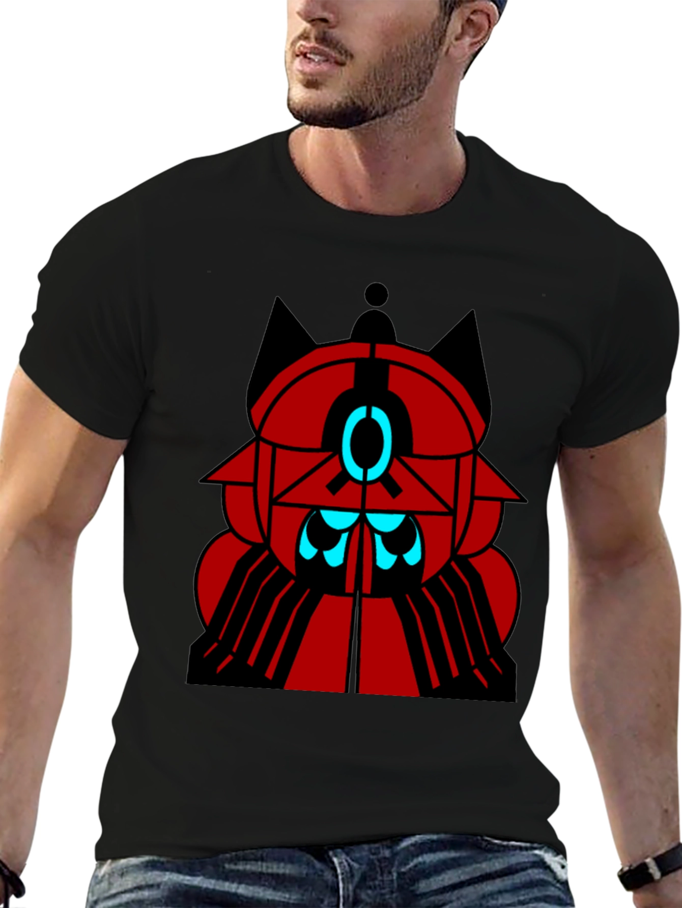 Geometric Design Black T-Shirt