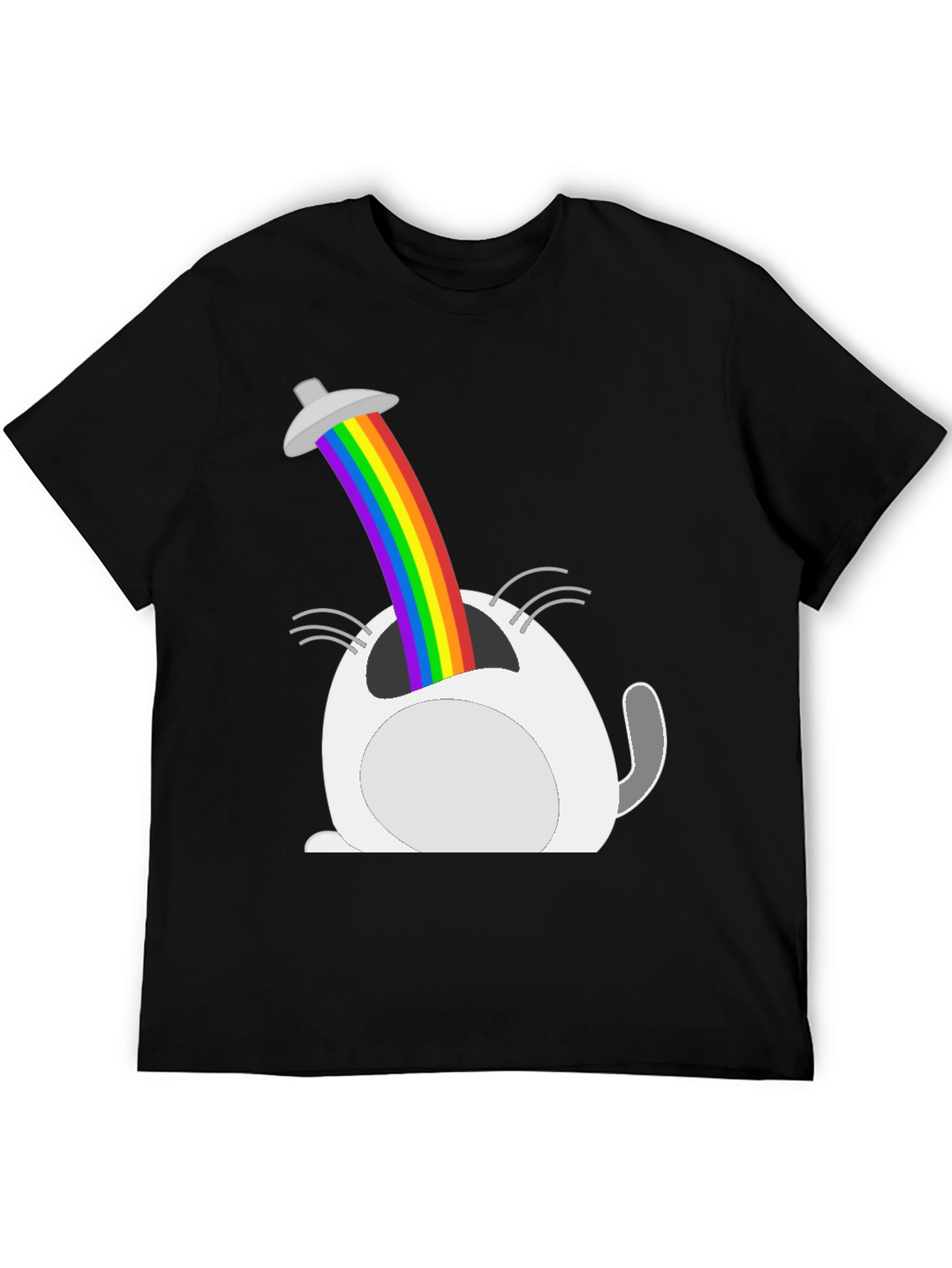 Funny Cat Rainbow UFO T-Shirt