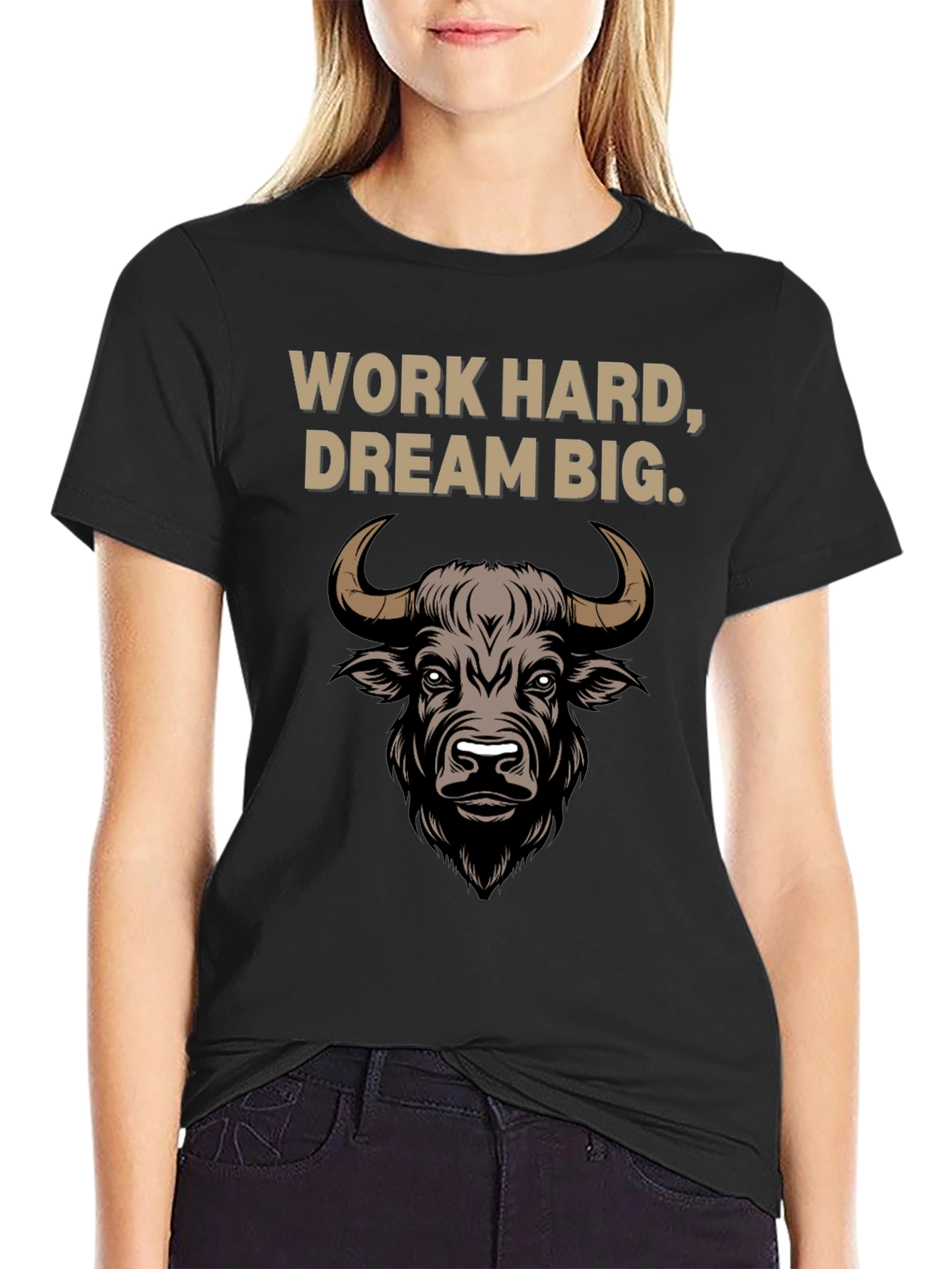 Work Hard Dream Big Bull Graphic Tee