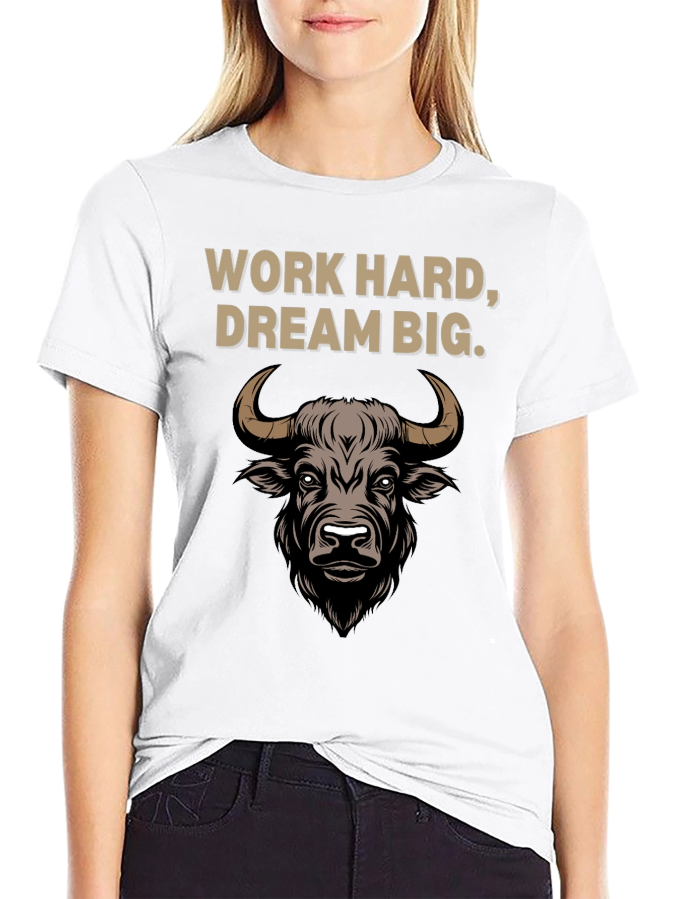 Work Hard Dream Big Bull Graphic Tee