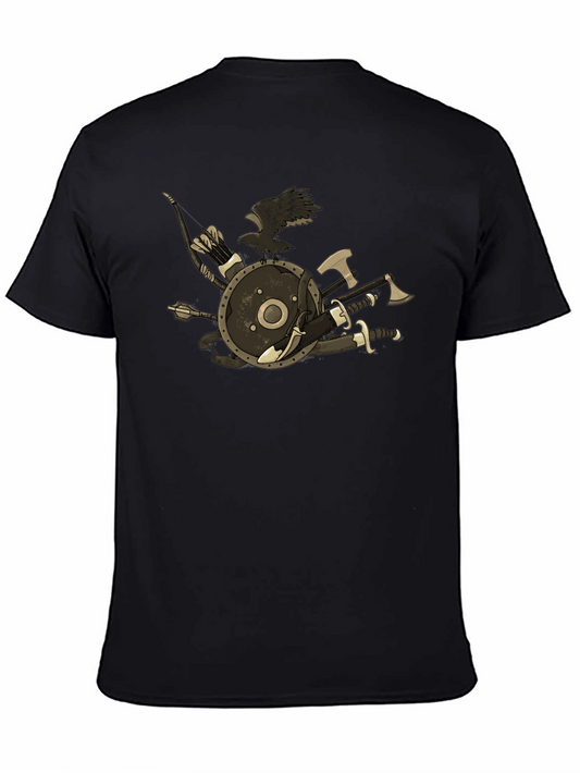Viking Warrior T-Shirt - Raven Shield Swords