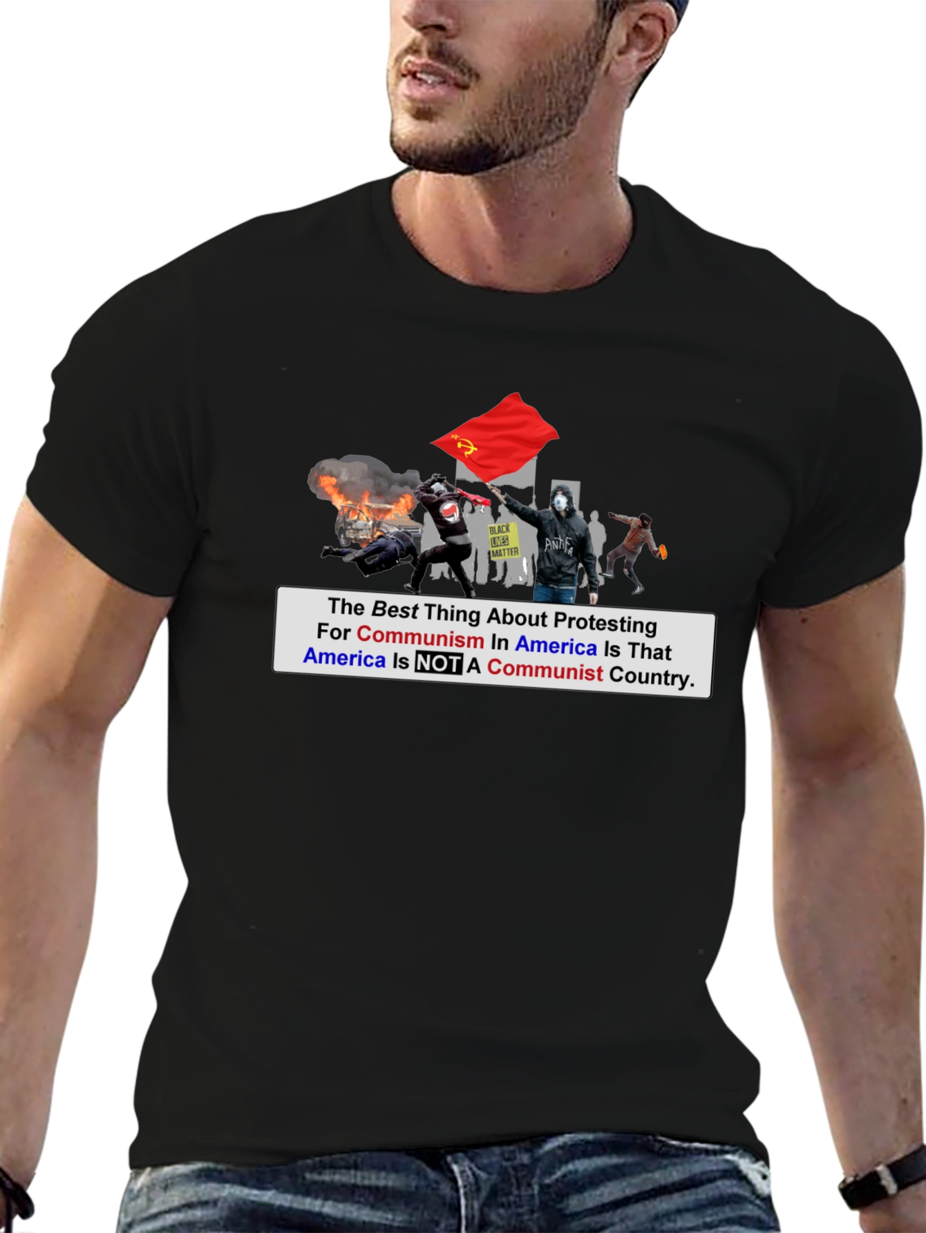 Anti-Communism Protest T-Shirt Political Statement Tee