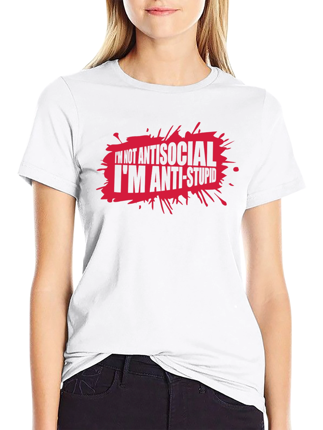 Anti-Stupid Graphic T-Shirt - Funny Slogan Tee
