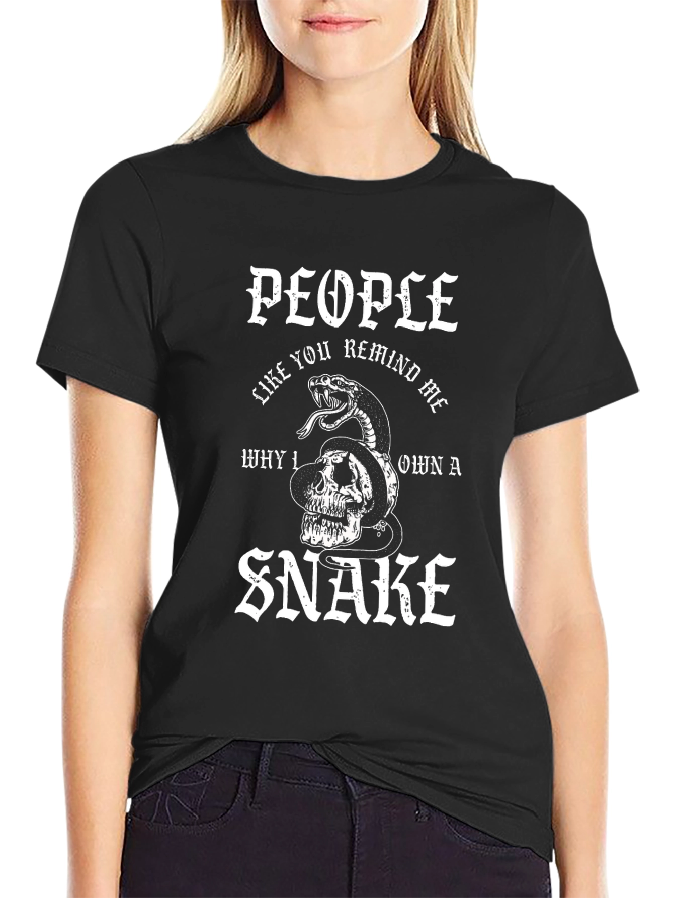 Skull Snake Graphic Black T-Shirt - Unisex