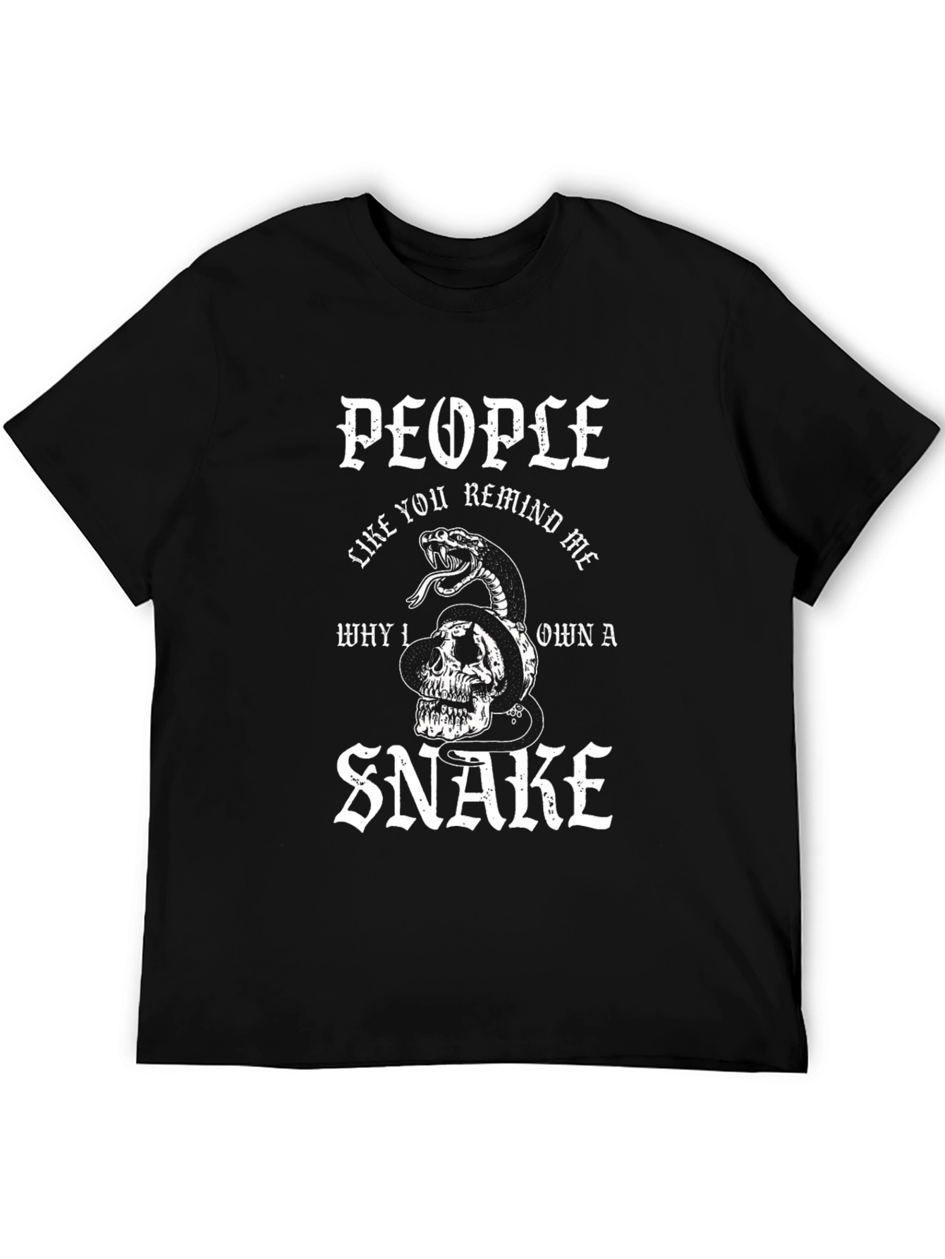 Skull Snake Graphic Black T-Shirt - Unisex