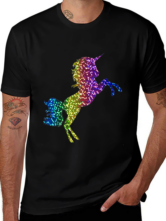 Rainbow Glitter Unicorn Graphic T-Shirt