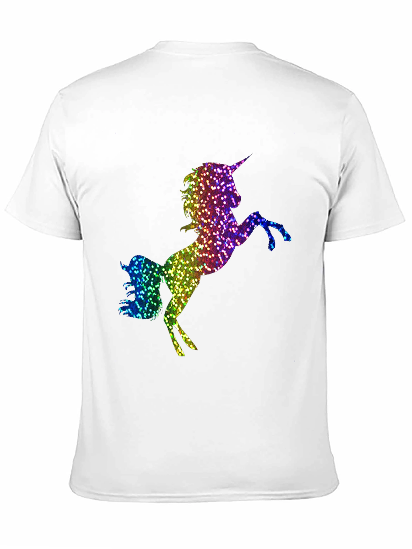 Rainbow Glitter Unicorn Graphic T-Shirt