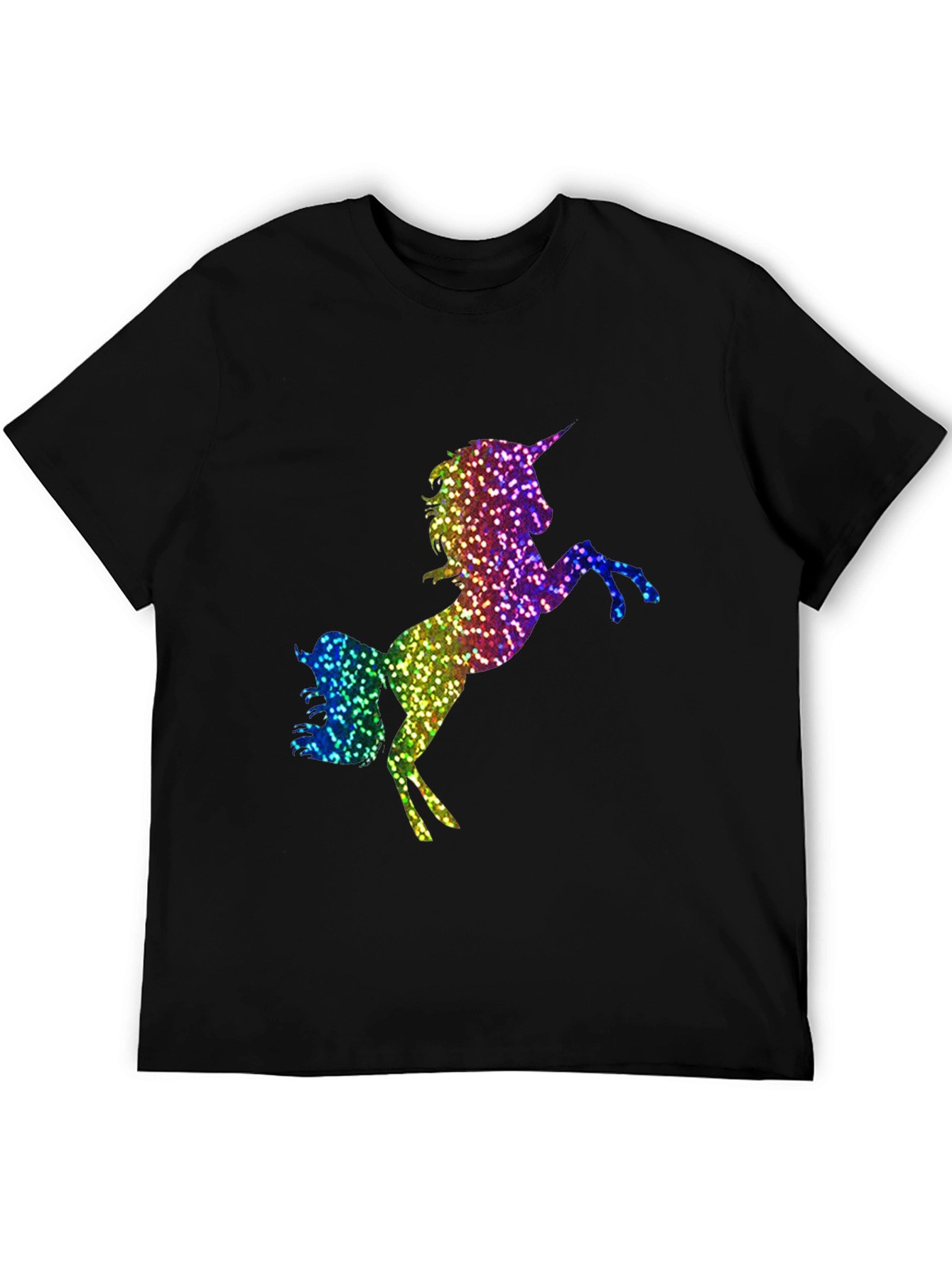 Rainbow Glitter Unicorn Graphic T-Shirt