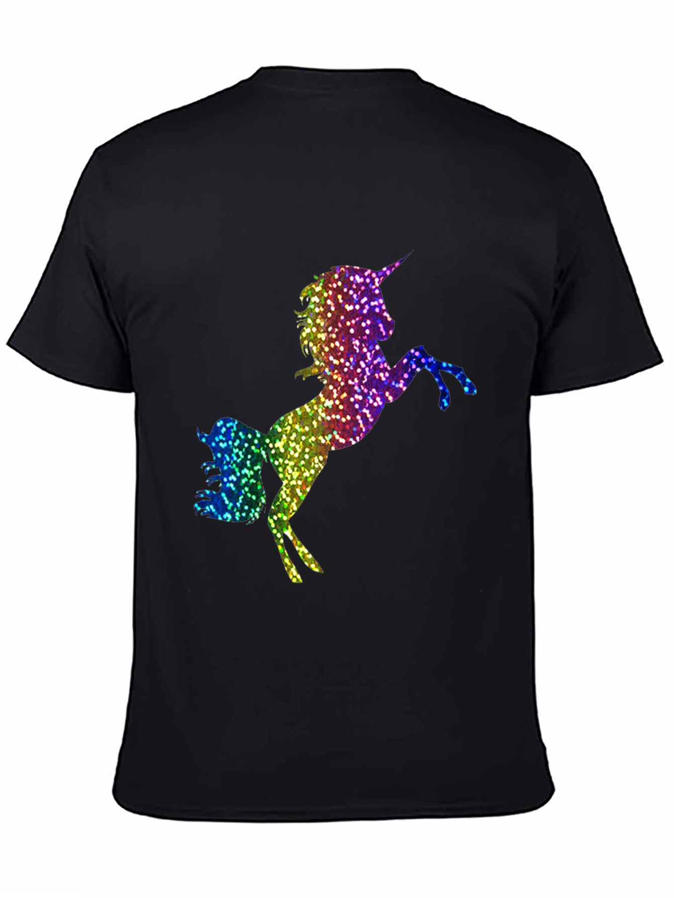Rainbow Glitter Unicorn Graphic T-Shirt
