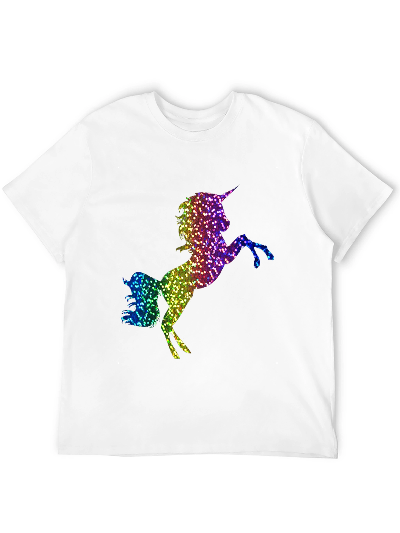 Rainbow Glitter Unicorn Graphic T-Shirt