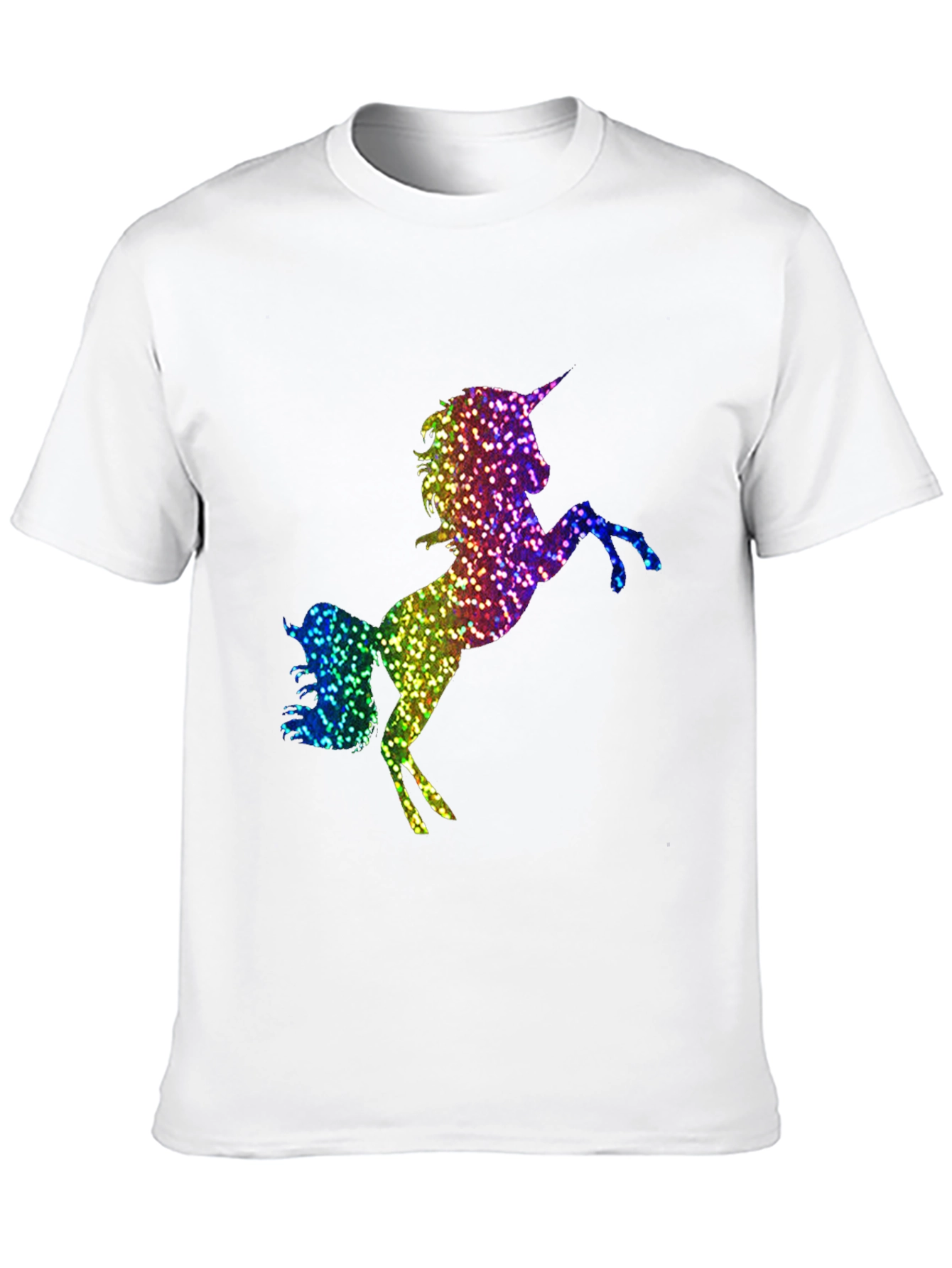 Rainbow Glitter Unicorn Graphic T-Shirt