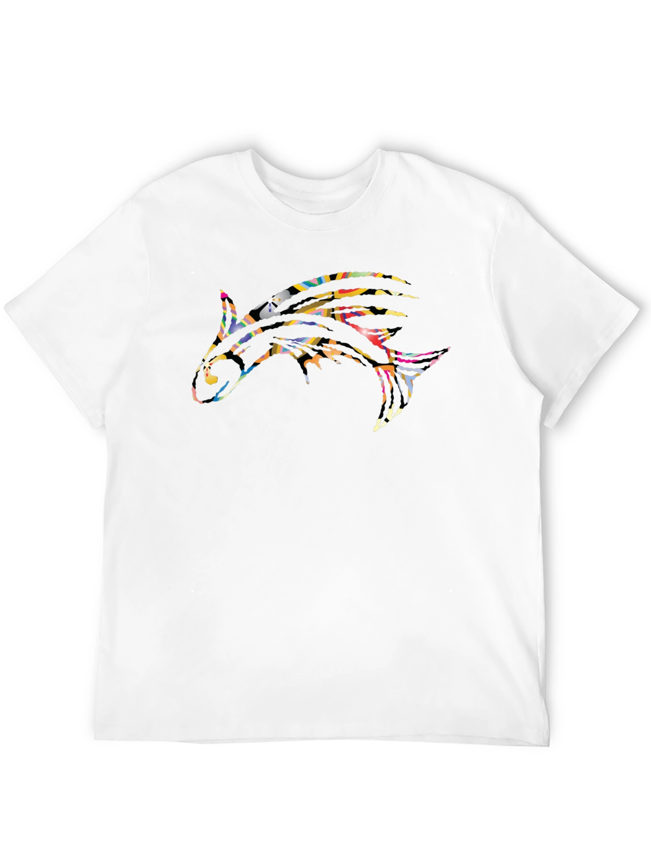 Abstract Shark Graphic Black T-Shirt
