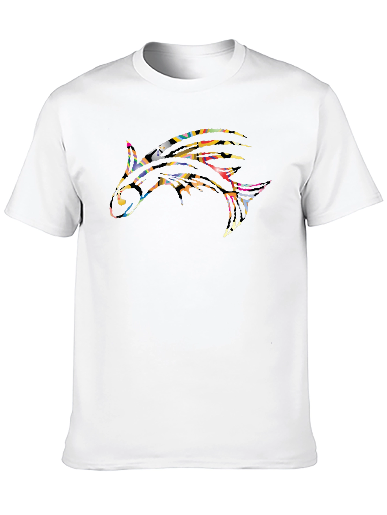 Abstract Shark Graphic Black T-Shirt