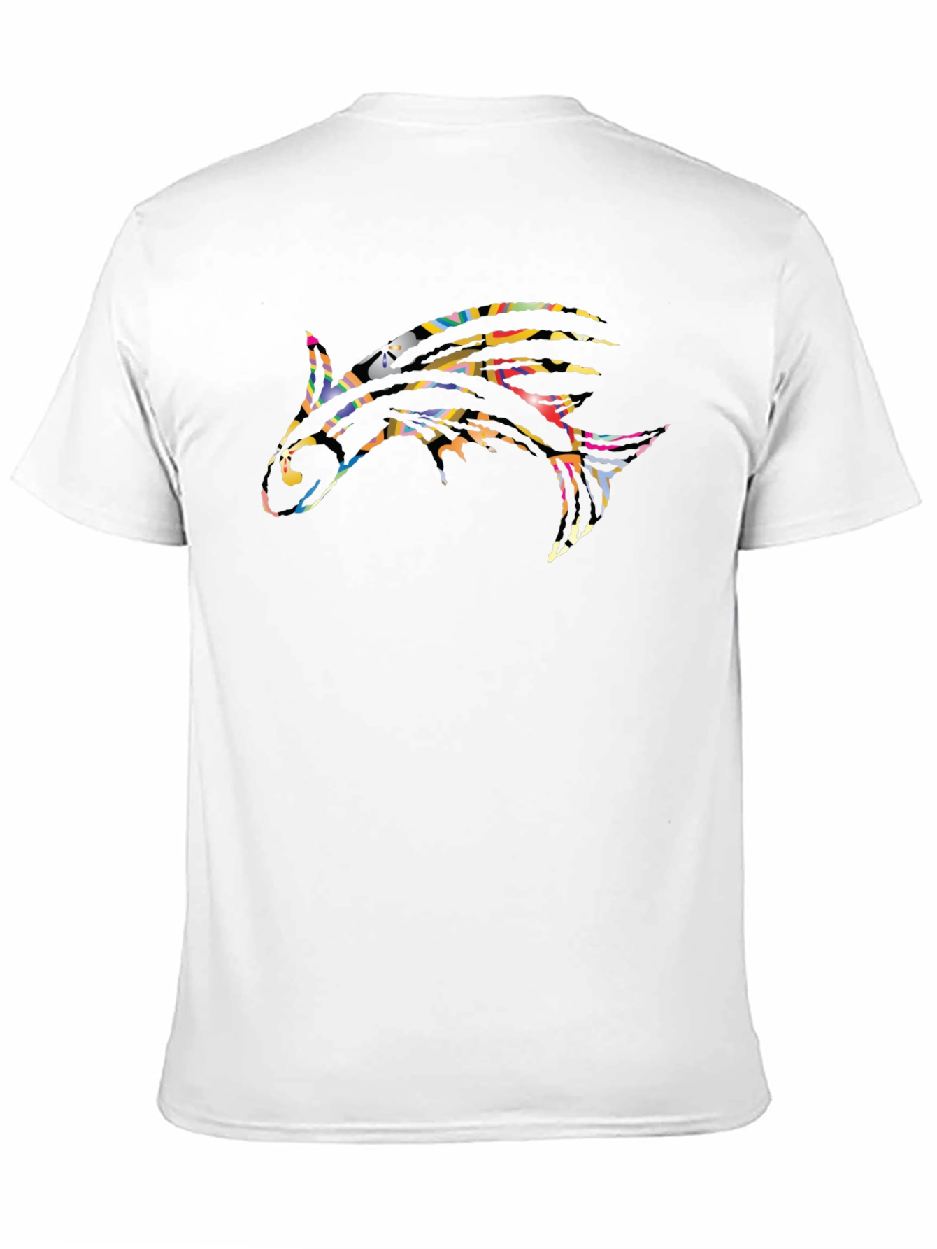 Abstract Shark Graphic Black T-Shirt