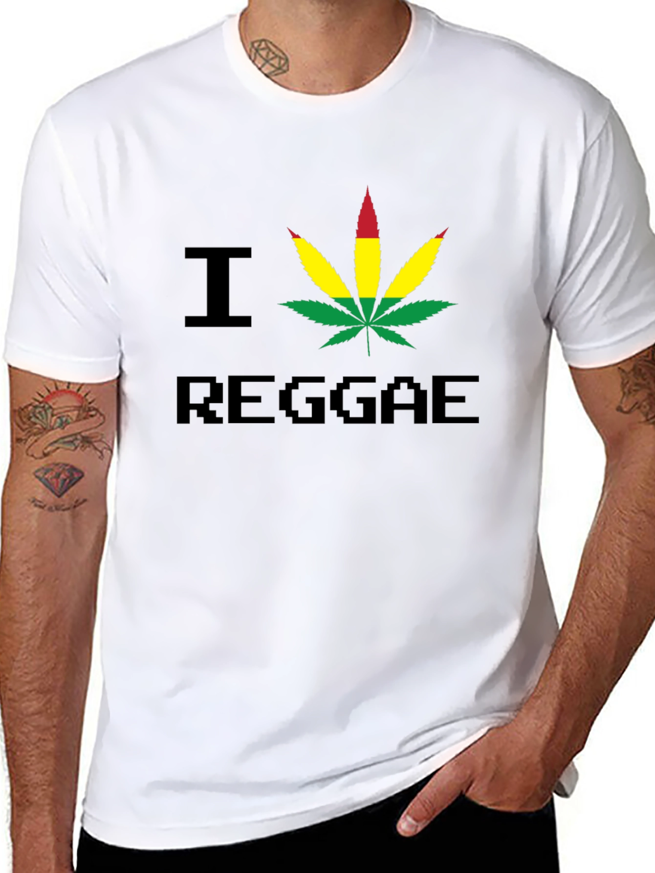 I Heart Reggae Graphic Tee - Black