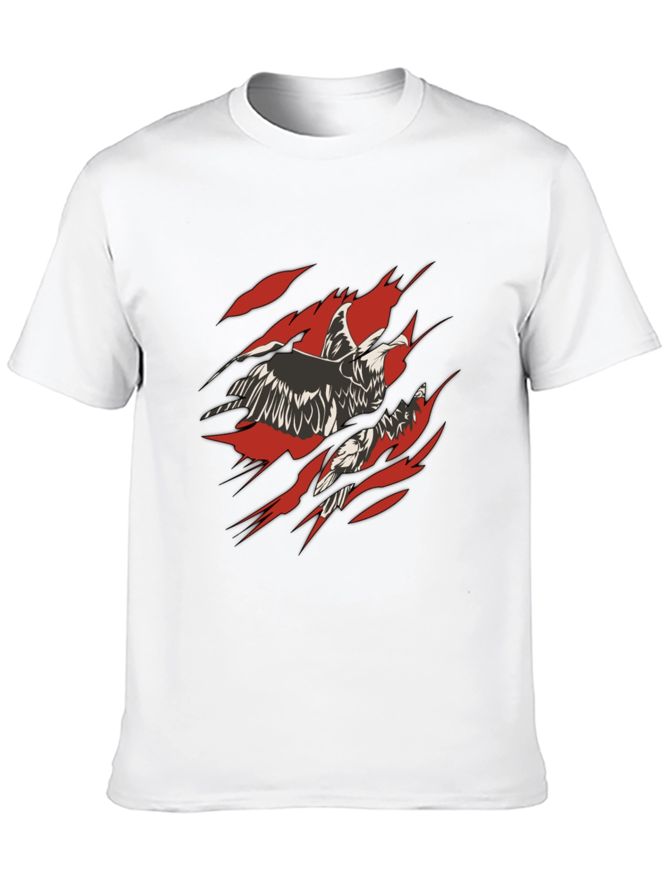 Ripped Eagle Graphic Tee - Black