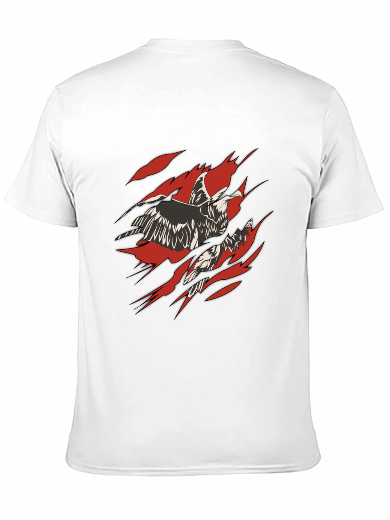 Ripped Eagle Graphic Tee - Black